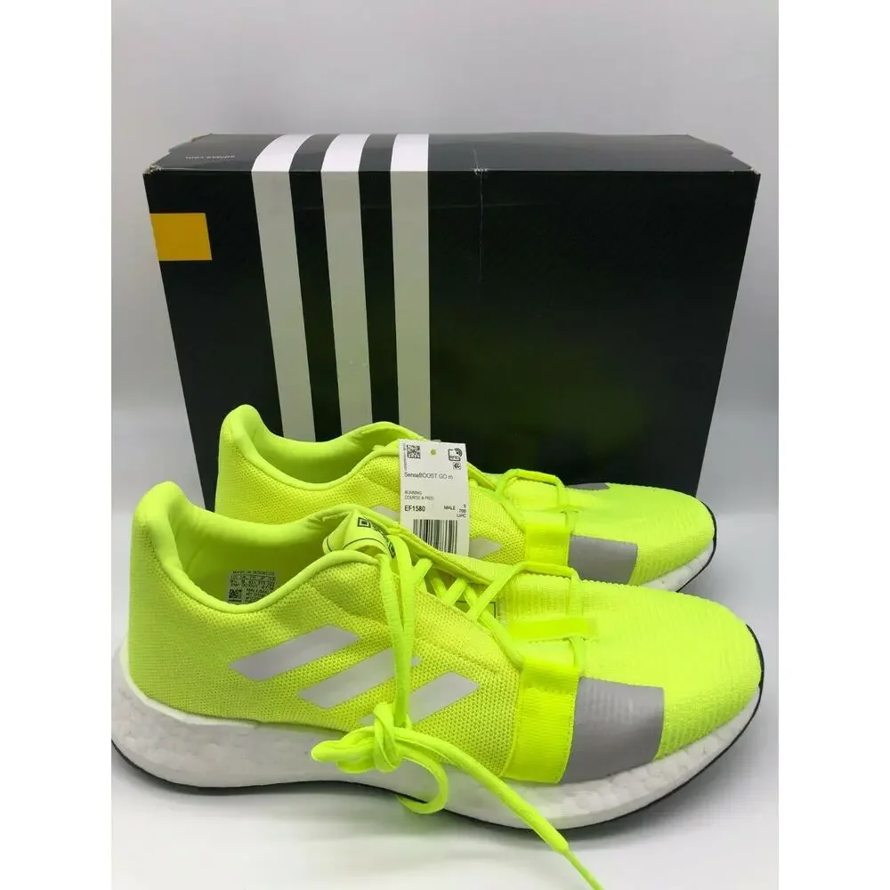 adidas Men's Senseboost GO Running Shoes Neon/Yellow Sneakers EF1580 Size 9.5